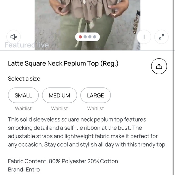 Entro Beige Ruffle Fall Tank - Picture 5 of 5